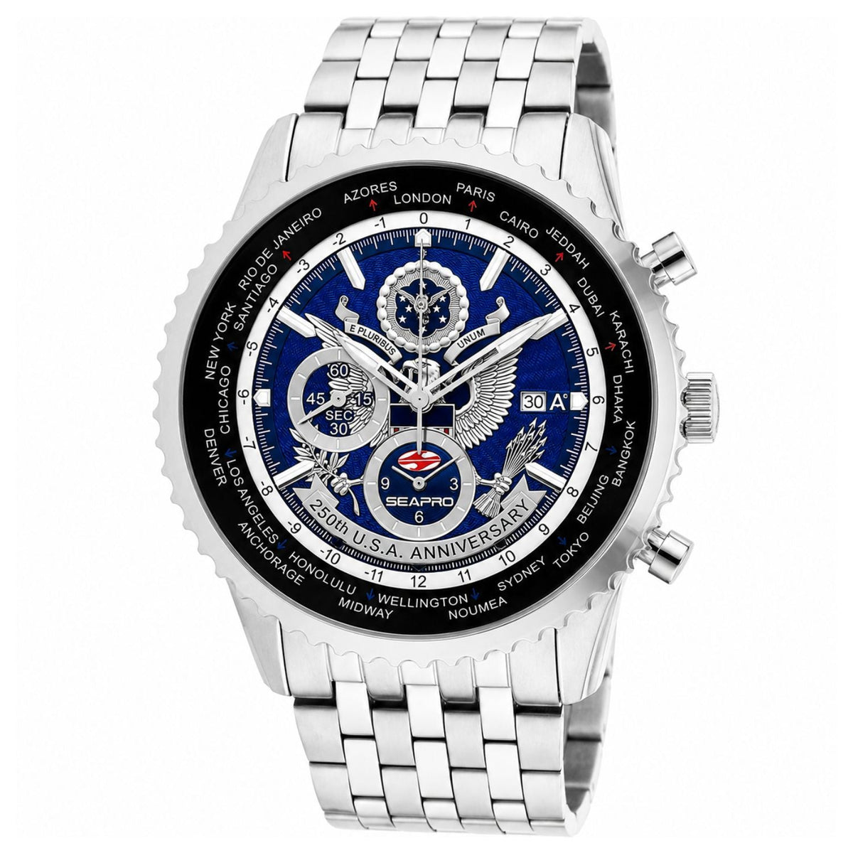 Seapro Meridian Silver Stainless Steel Watch