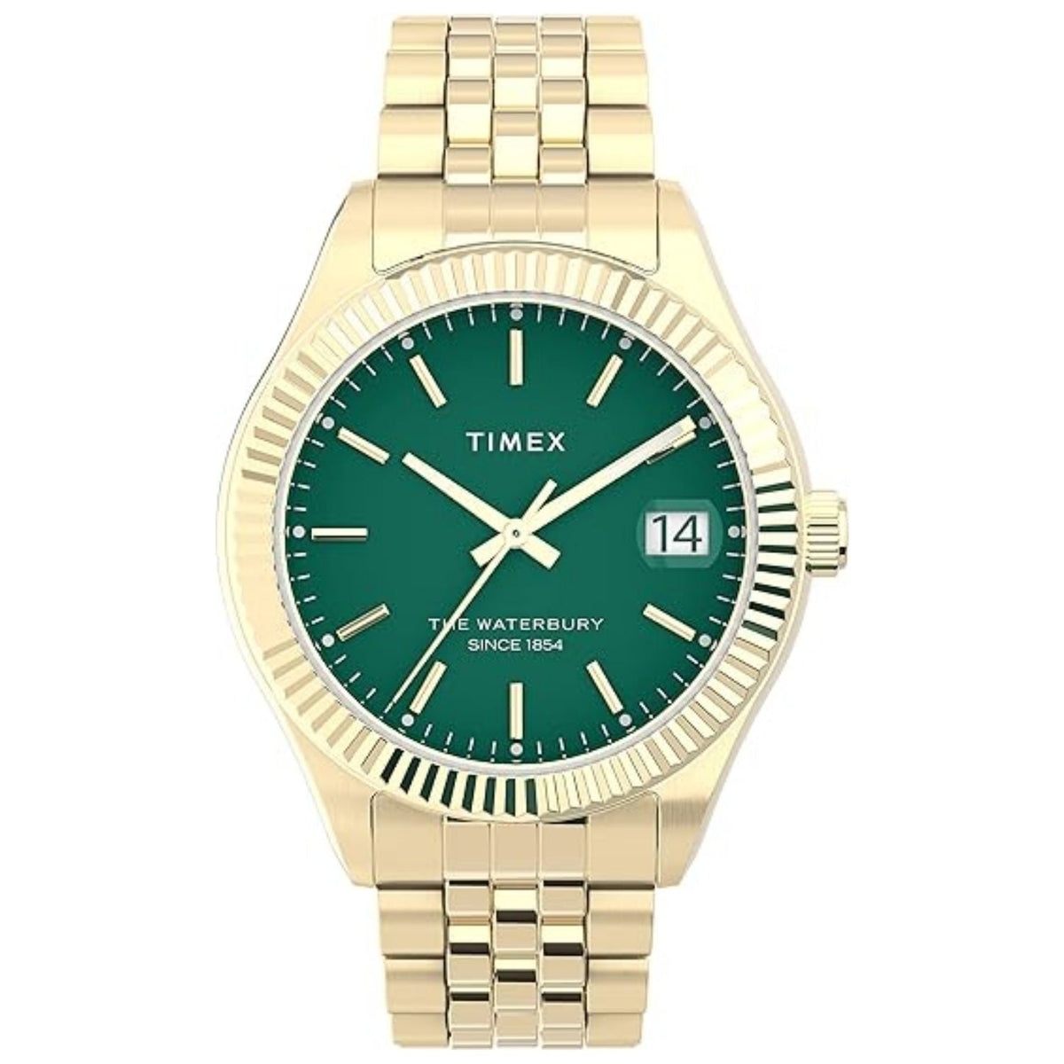 Timex Classic Green Dial Gold-Tone Watch