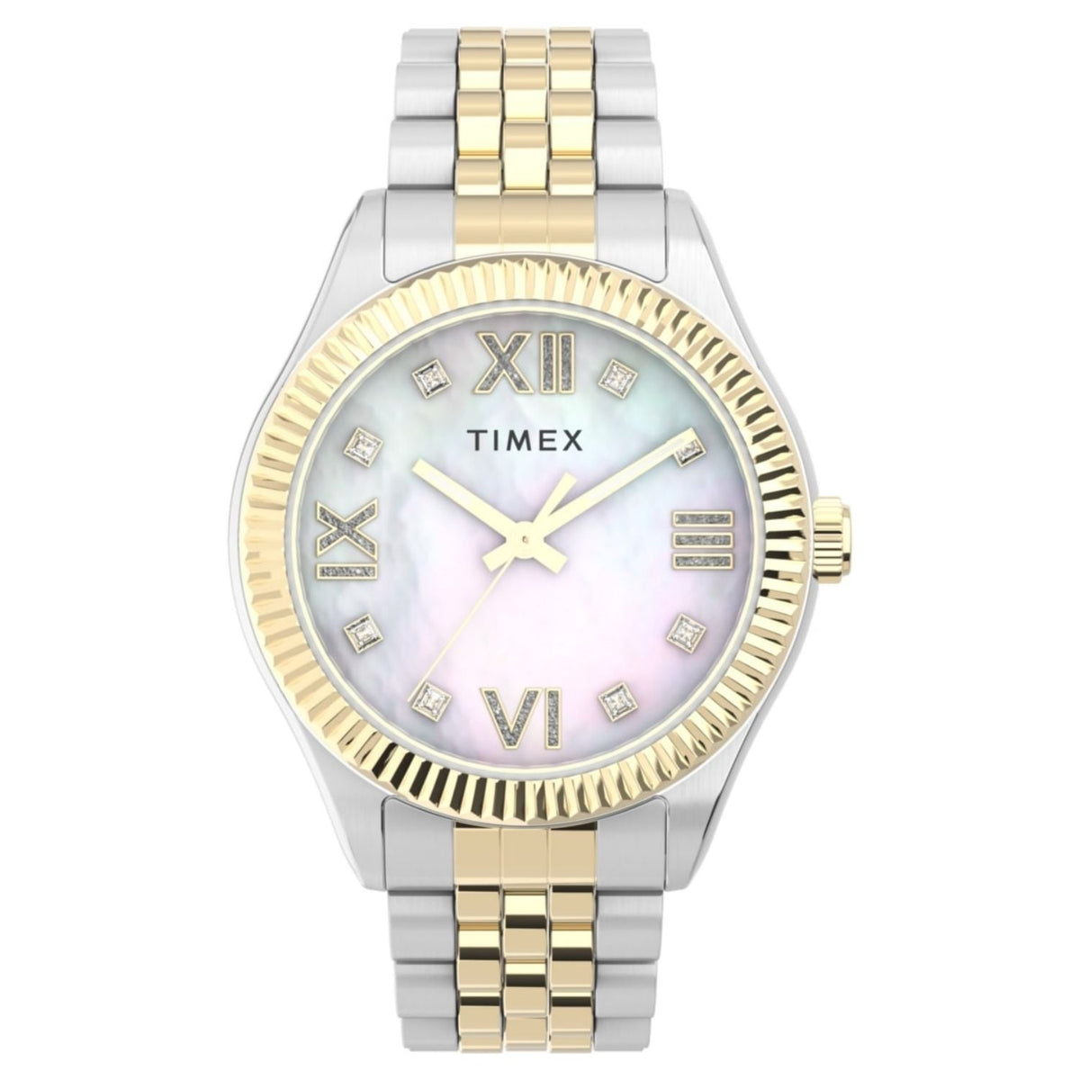 Timex Classic Two-Tone Stainless Steel Mother-of-Pearl Watch