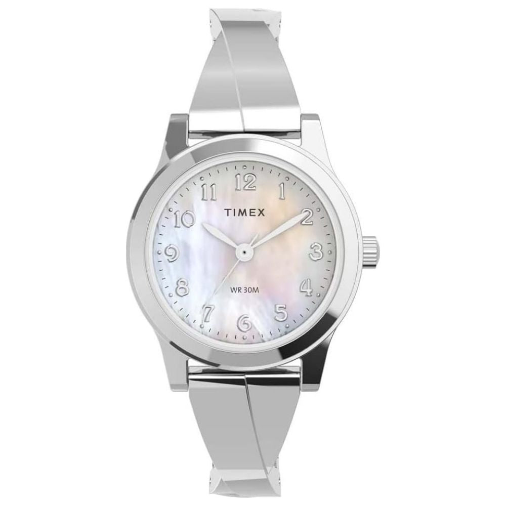 Timex Pearl Silver-Tone Bracelet Watch