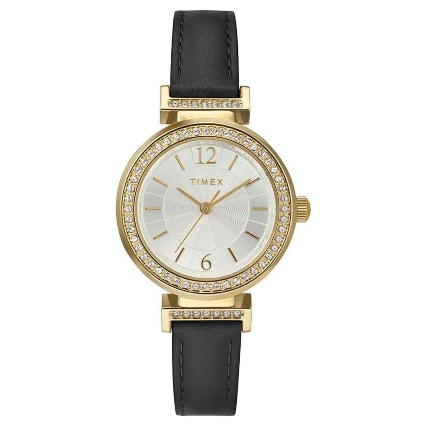 Timex Classic Silver Dial Black Leather Watch