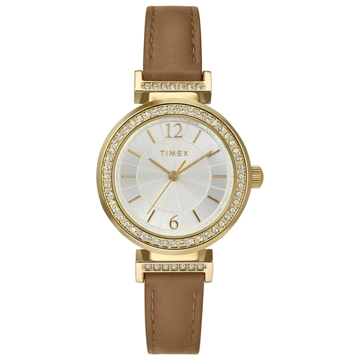 Timex Classic Silver Dial Brown Leather Watch