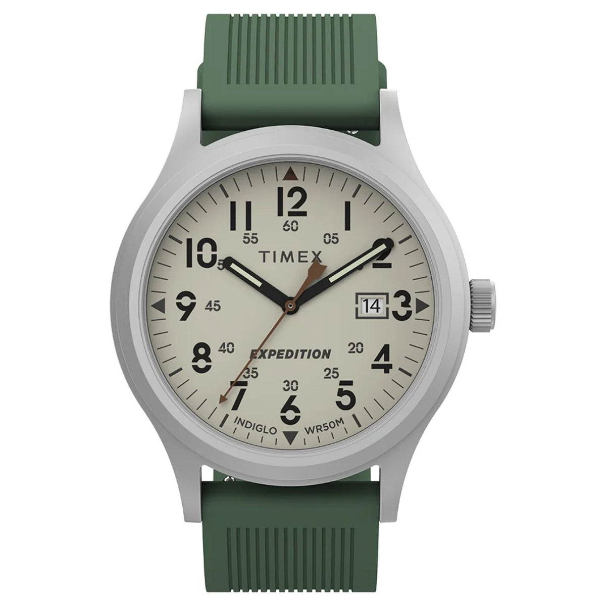 Timex Expedition Cream Dial Green Leather Watch