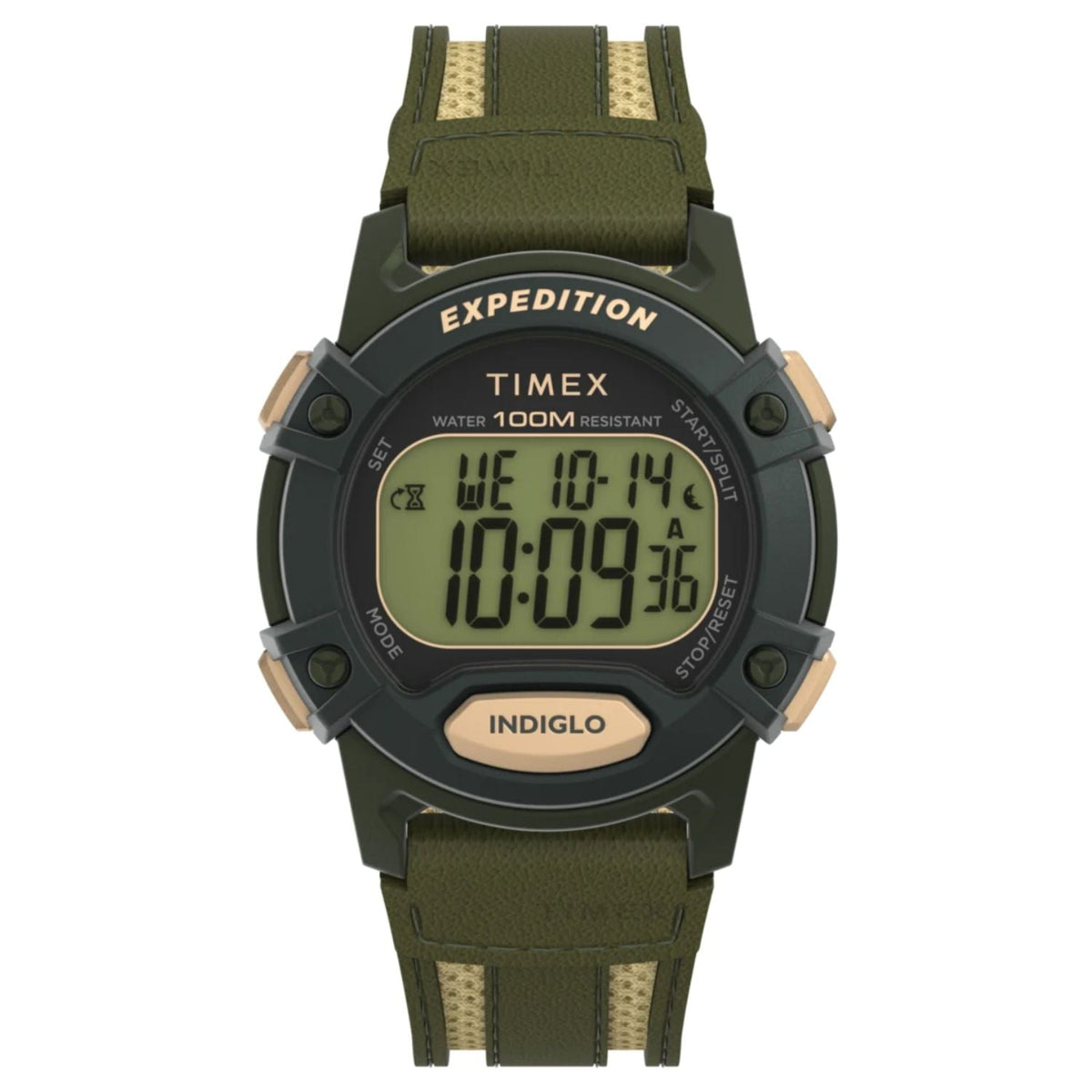 Timex Expedition Green Dial Brown Leather Strap Watch