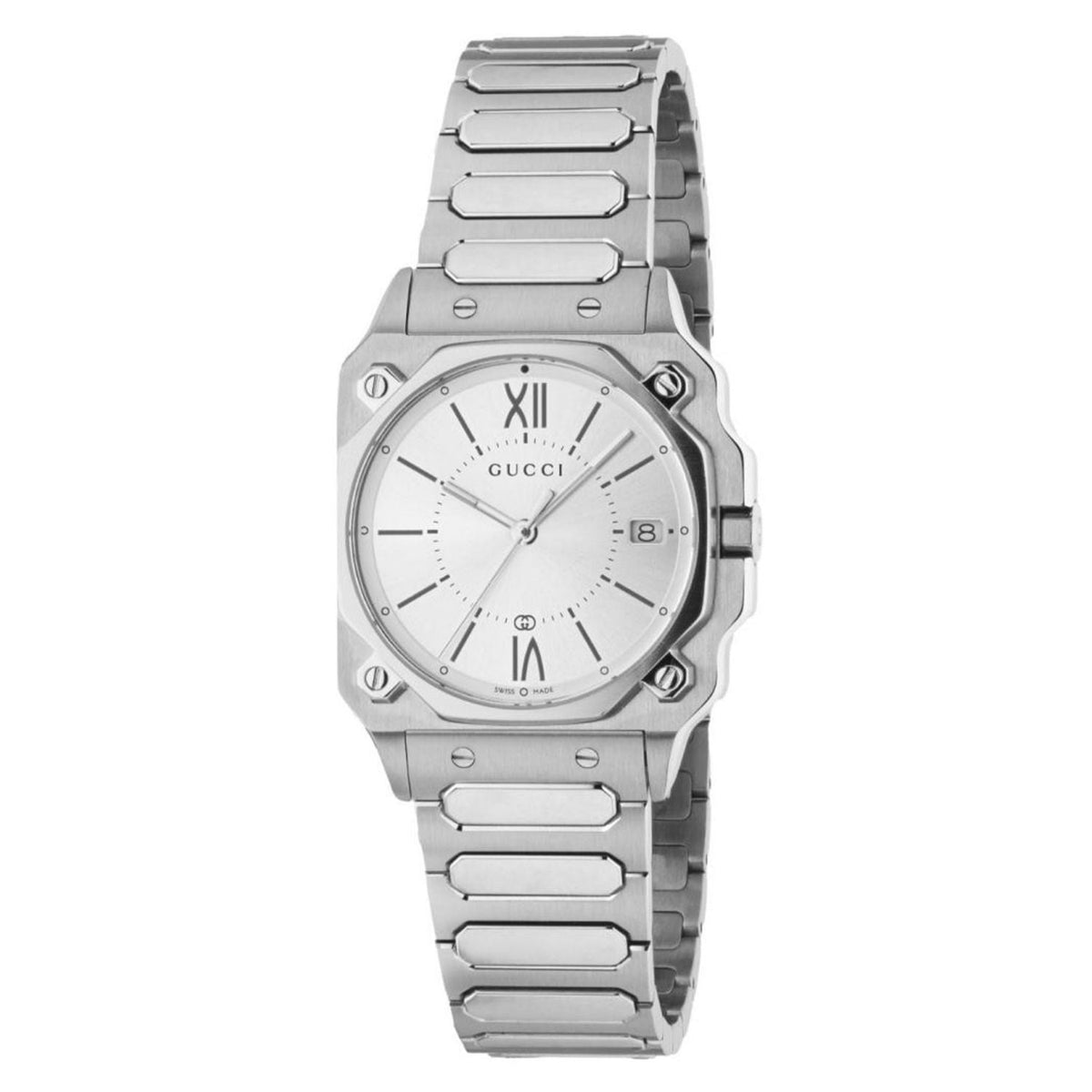 Gucci G-Flat Silver Stainless Steel Watch