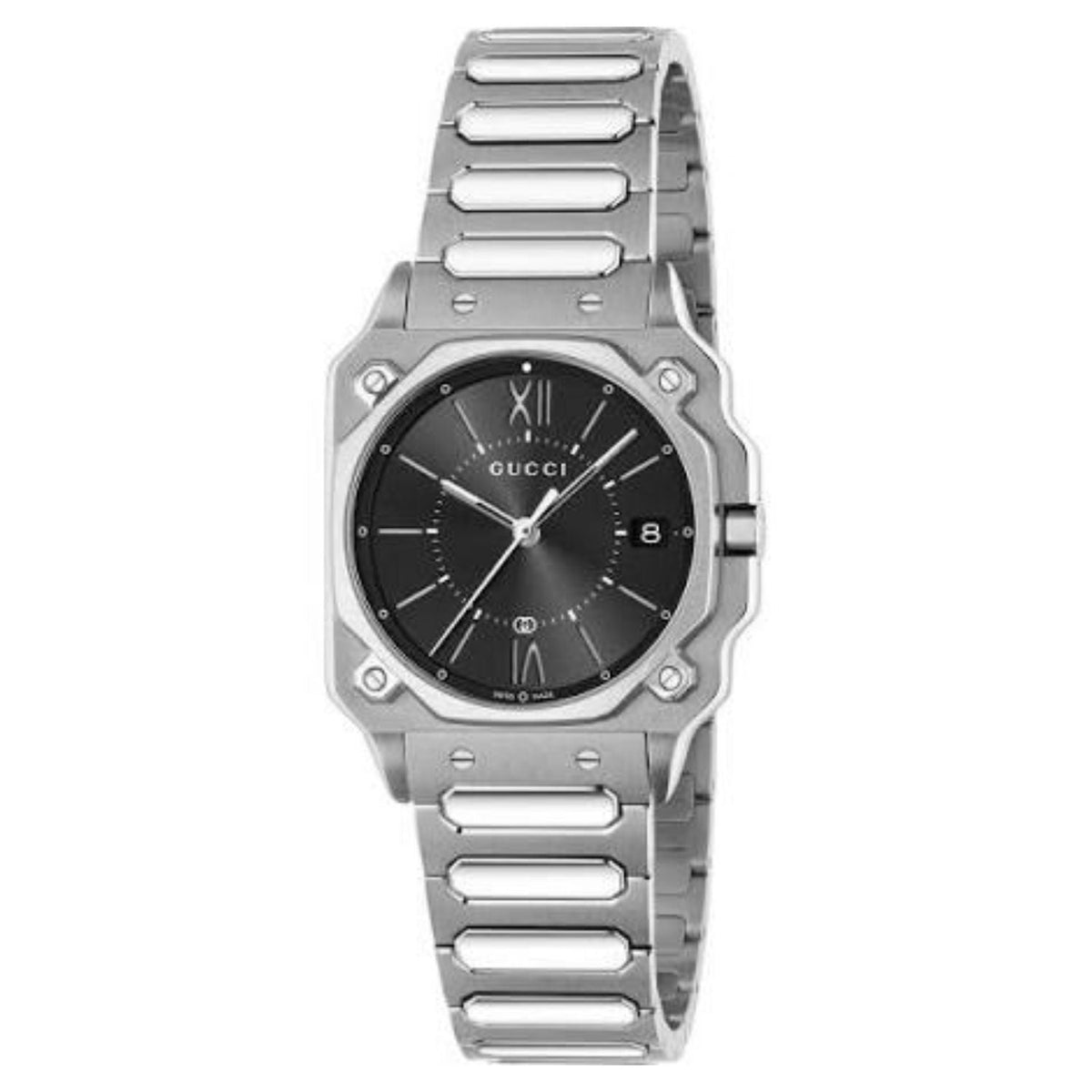 Gucci G-Flat Black Stainless Steel Watch