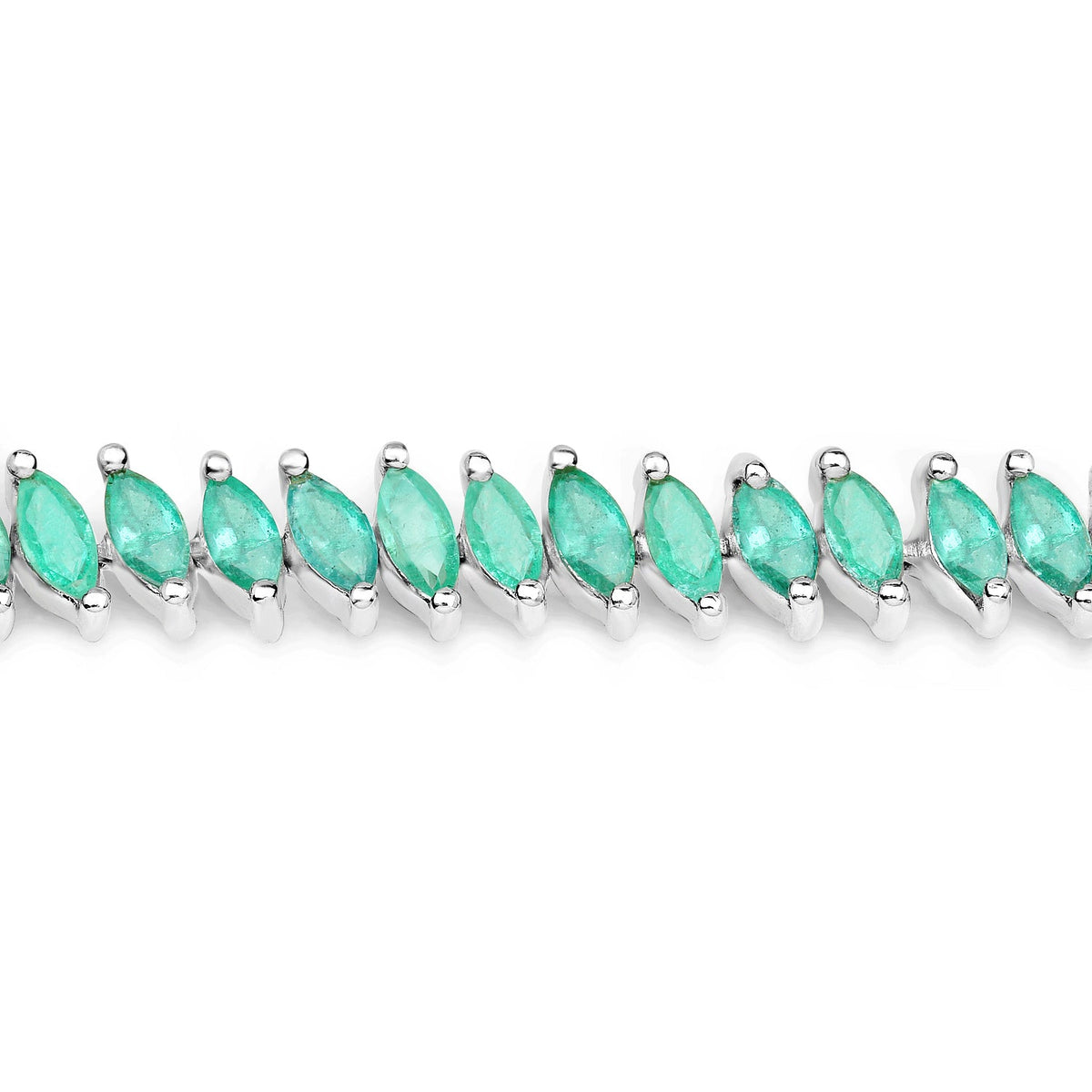 Sterling Silver Zambian Emerald Tennis Bracelet