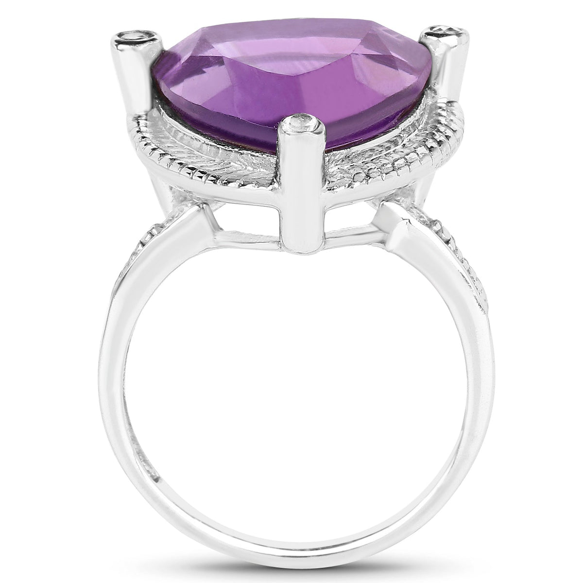 Brass Amethyst and White Topaz Ring