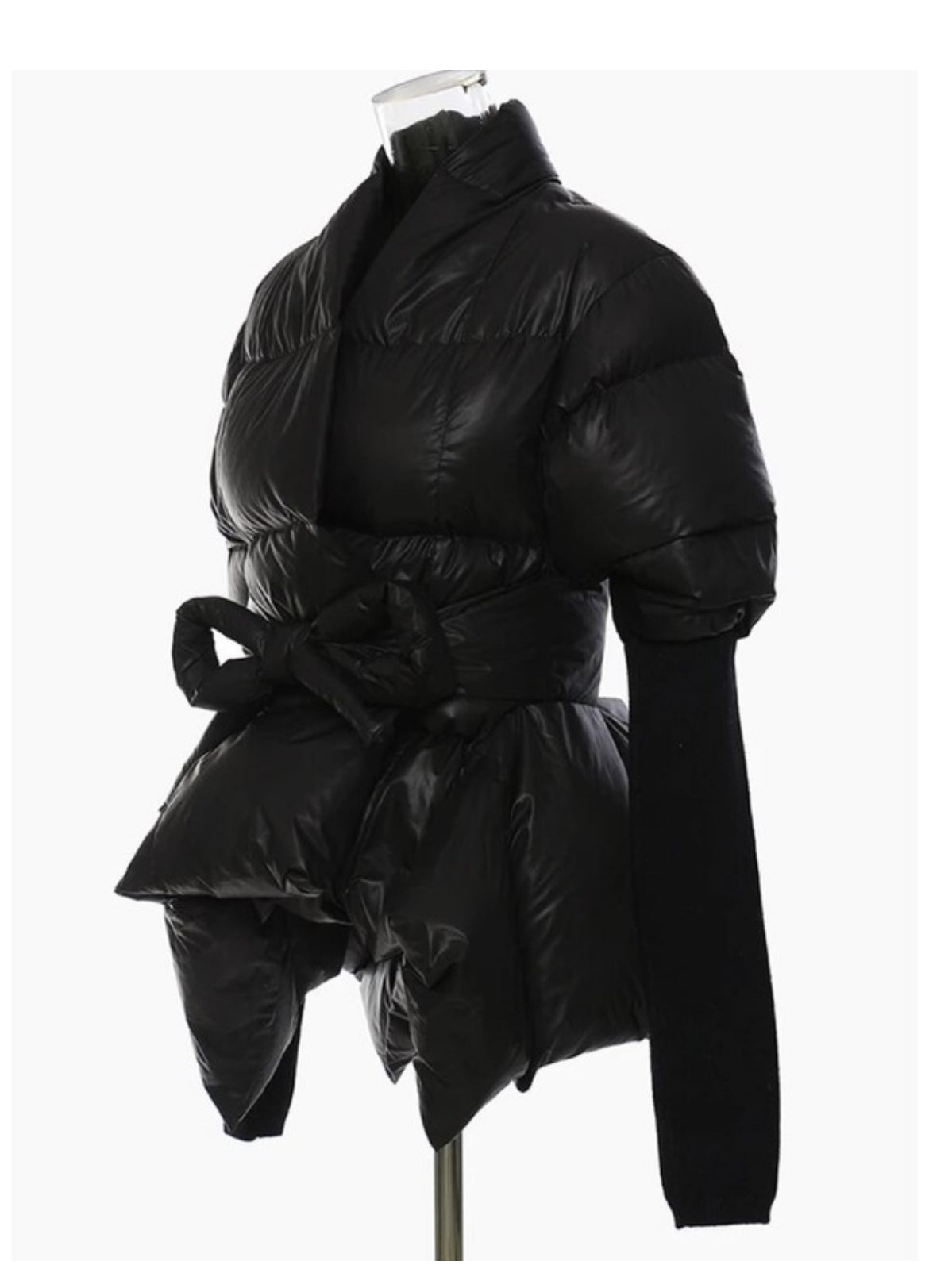 Puffer jacket with ribbed sleeve - Undeniably LUXE