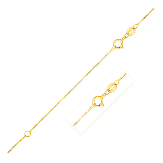 14K Yellow Gold Double Extendable Box Chain Necklace