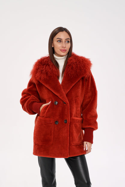 Lama Fur Peruvian Wool Coat