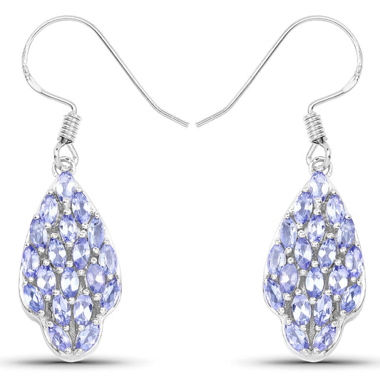 Sterling Silver Tanzanite Dangle Earrings