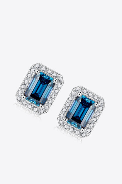 2 Carat Moissanite Stud Earrings in Indigo - Undeniably LUXE