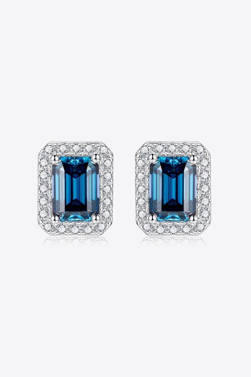 2 Carat Moissanite Stud Earrings in Indigo - Undeniably LUXE