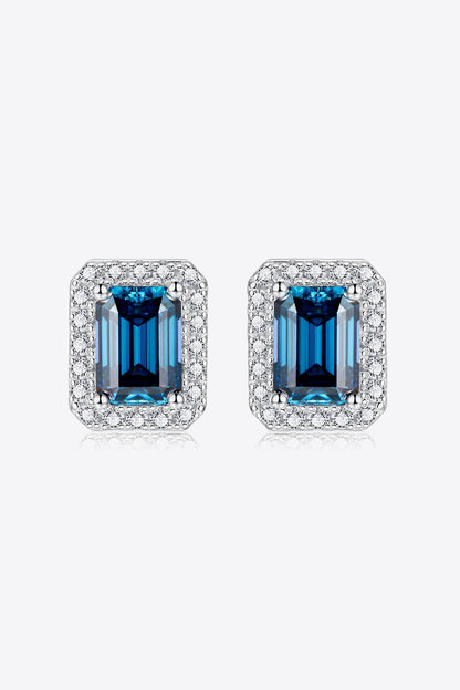 2 Carat Moissanite Stud Earrings in Indigo - Undeniably LUXE