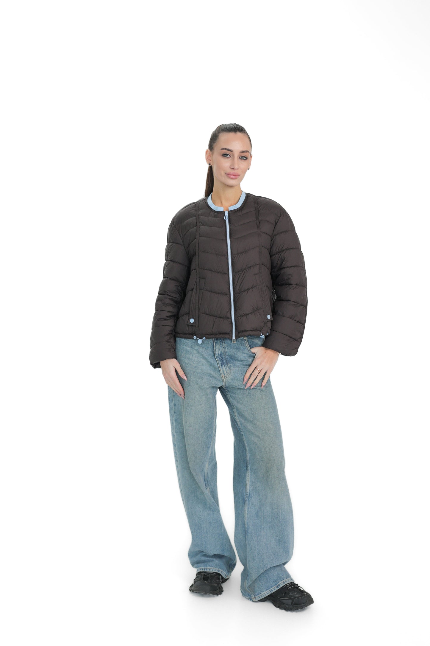 Lightweight Transitional Jacket with Detachable Scarf