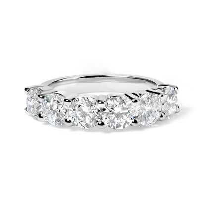 14K White Gold Lab-Grown Diamond Shared Prong 6-Stone Band Ring