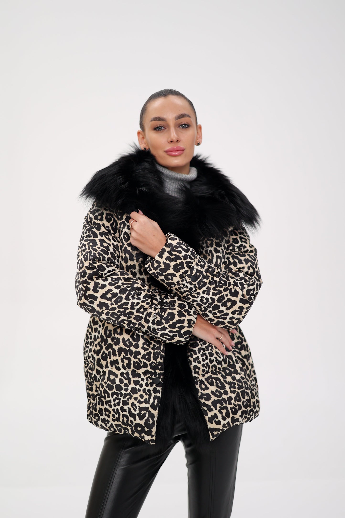 Polar Fox Leopard Luxe Down Parka
