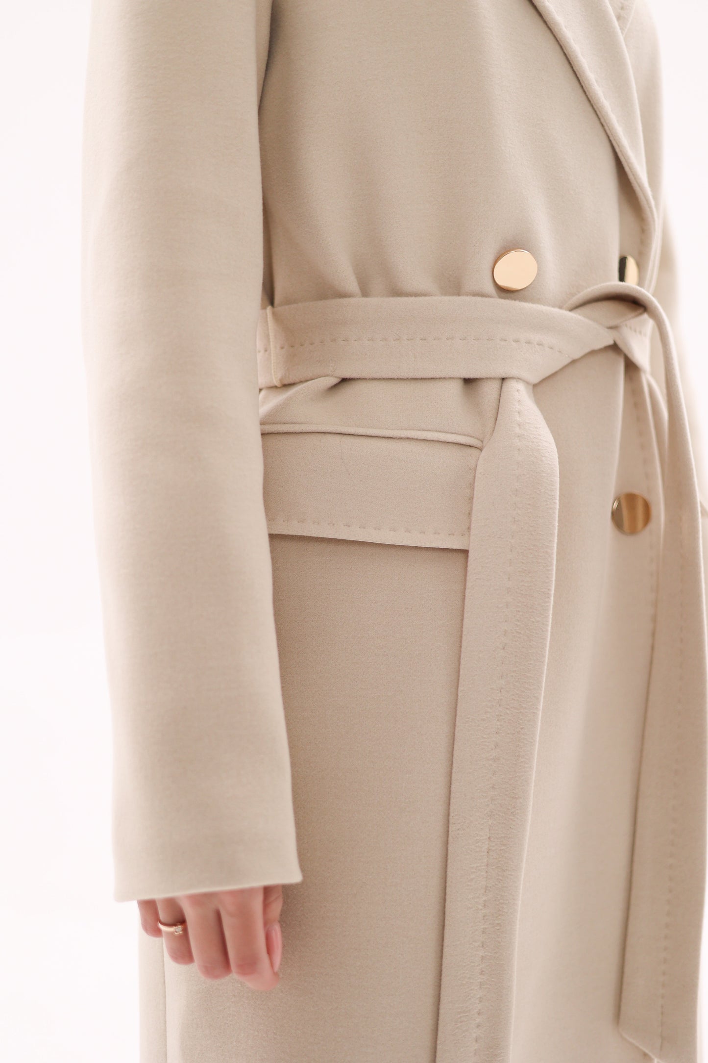 Denise Cashmere Blend Overcoat Nude