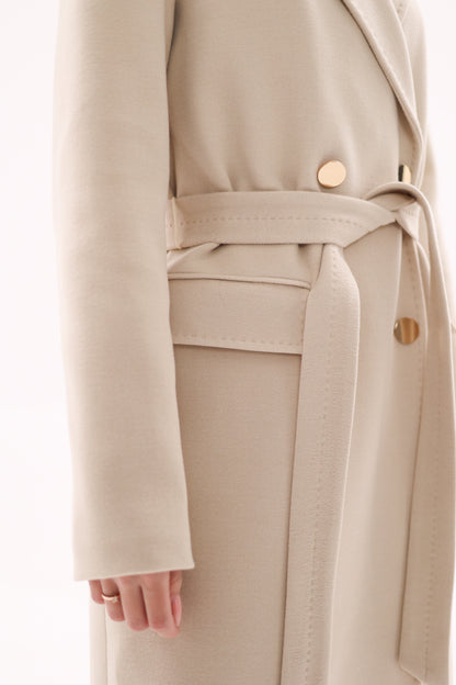 Denise Cashmere Blend Overcoat Nude