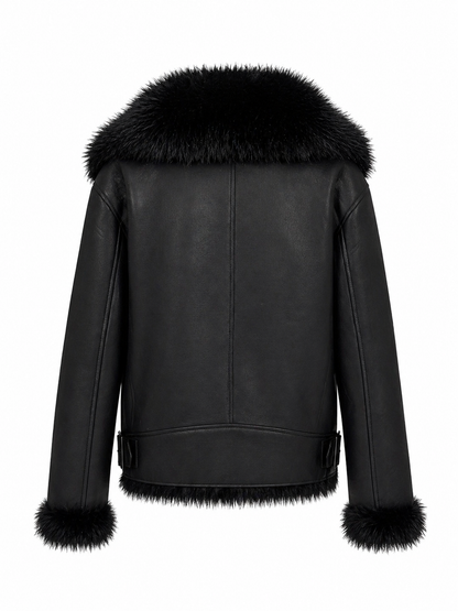 Estella Faux Fur Jacket in Black