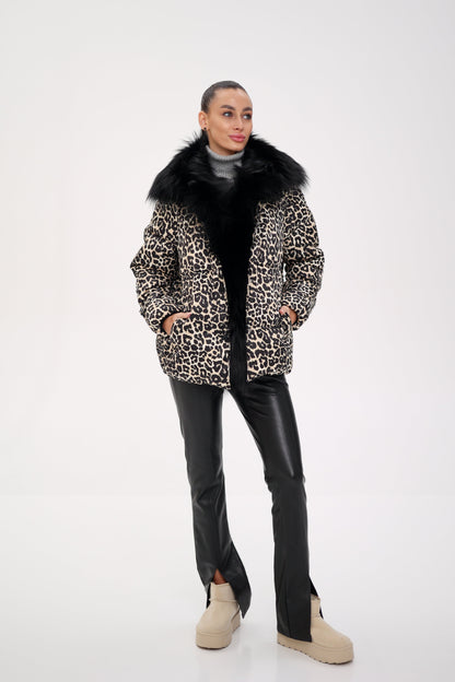 Polar Fox Leopard Luxe Down Parka