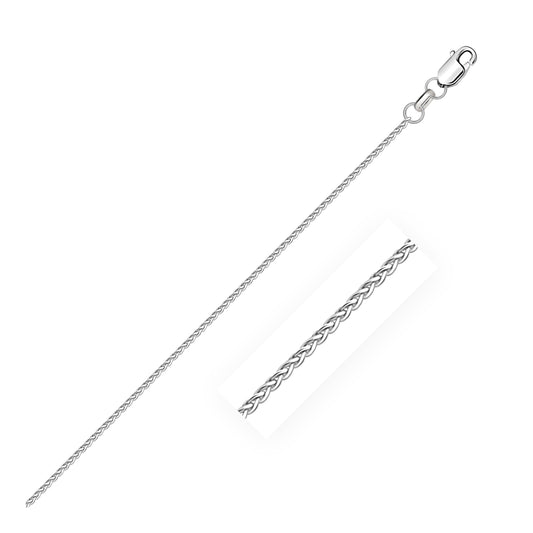 18K White Gold Round Wheat Chain Necklace