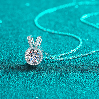 1 Carat Moissanite Rabbit Ears Shape Pendant Necklace - Undeniably LUXE
