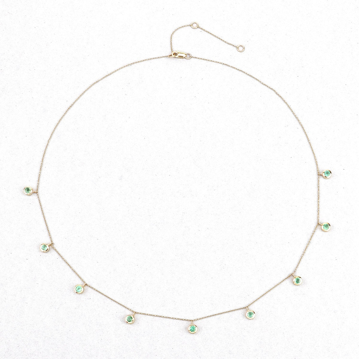 UndeniablyLuxe Fine Jewelry Zambian Emerald Cable Chain Necklace