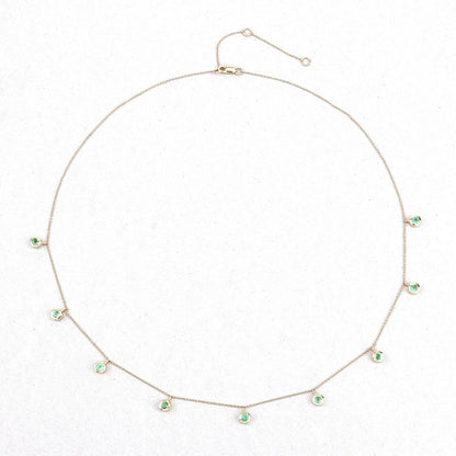 UndeniablyLuxe Fine Jewelry Zambian Emerald Cable Chain Necklace