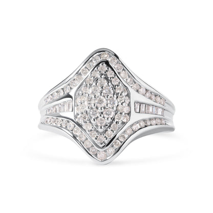 14K White Gold Diamond Cluster Ring