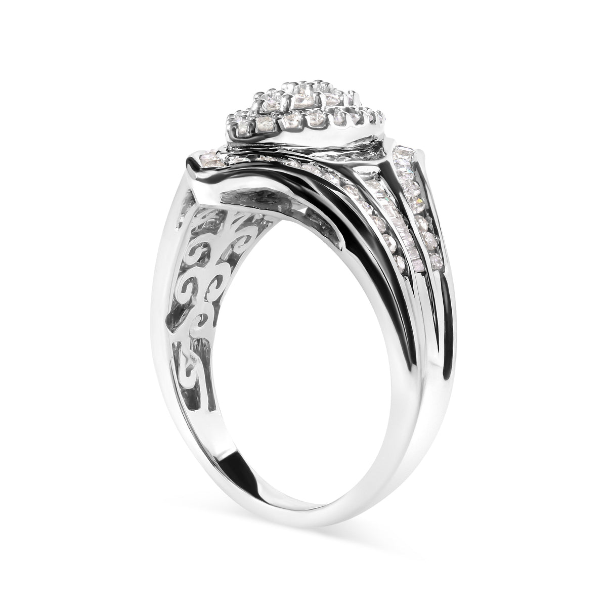 14K White Gold Diamond Cluster Ring