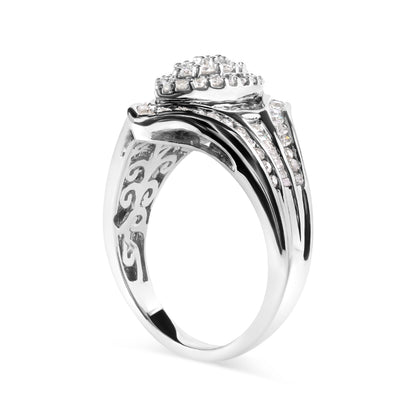 14K White Gold Diamond Cluster Ring