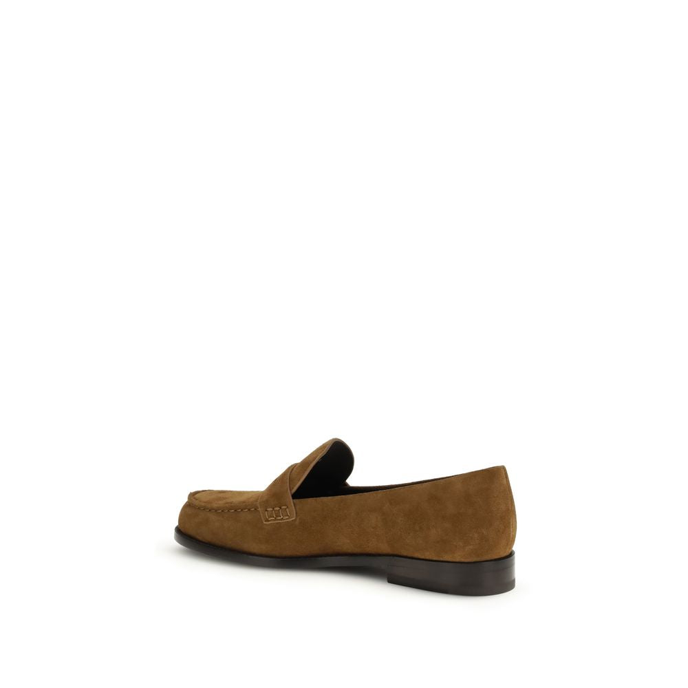 Tory Burch Classic Penny Beige Suede Loafers