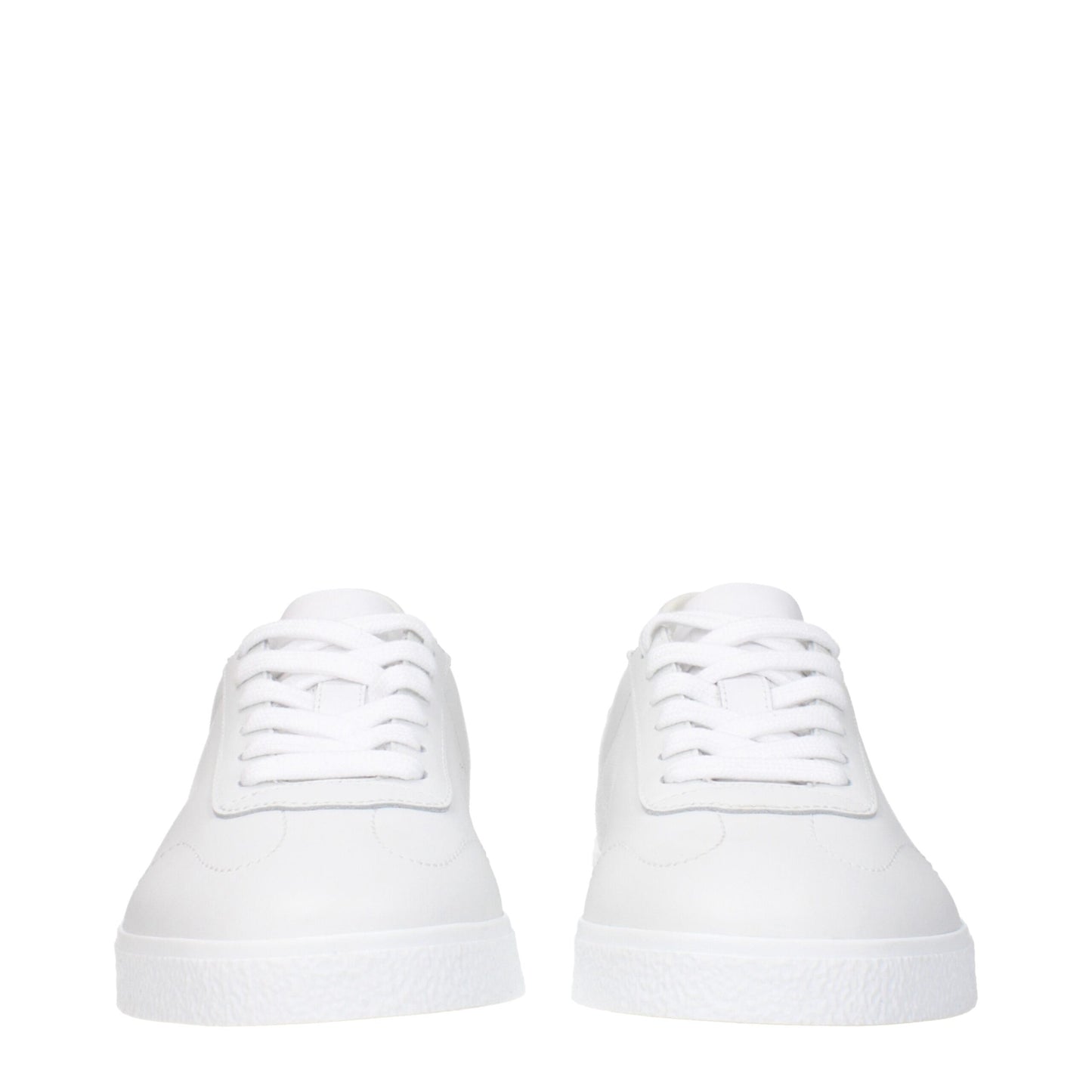 White Leather Low Top Sneakers