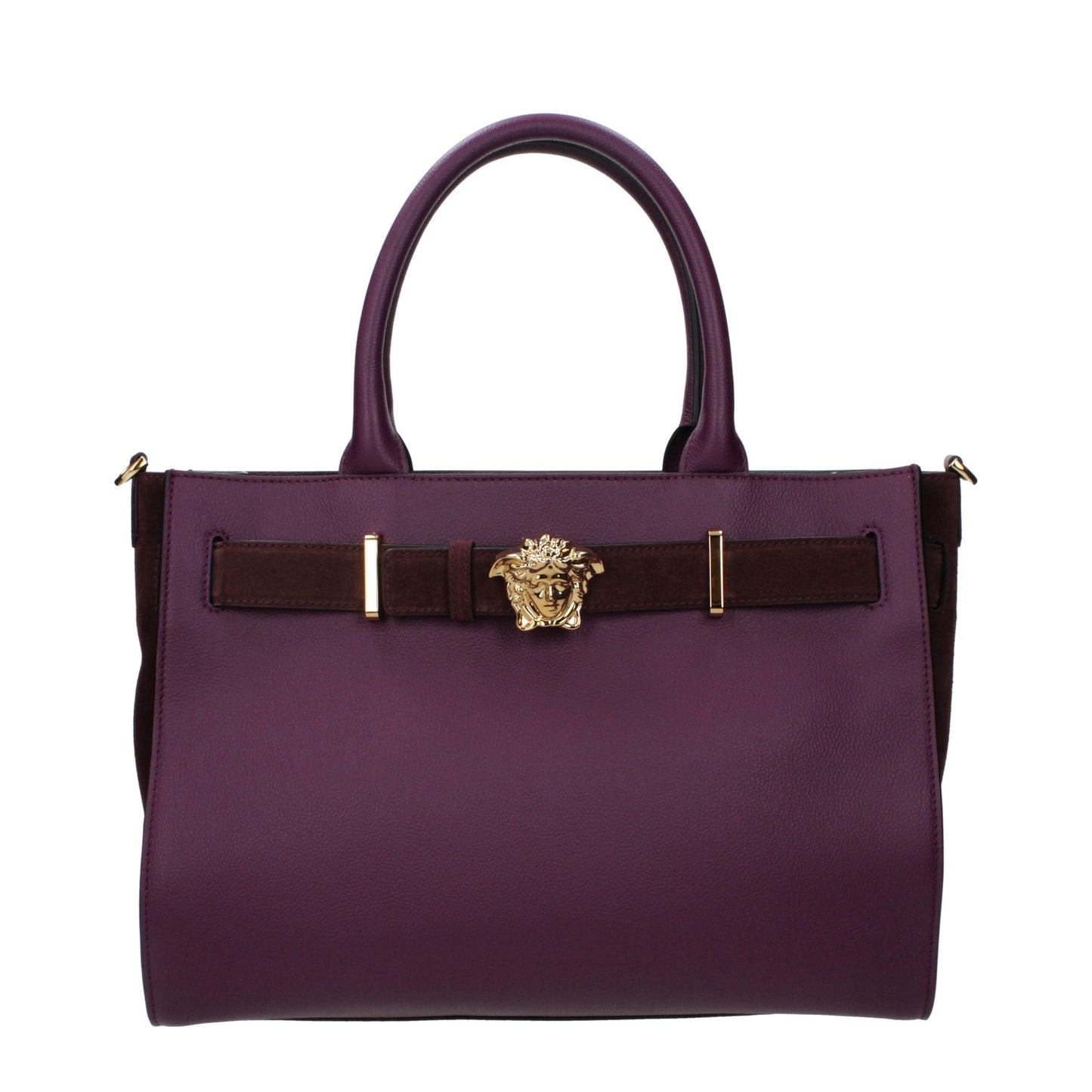 Versace  Purple Leather Handbag
