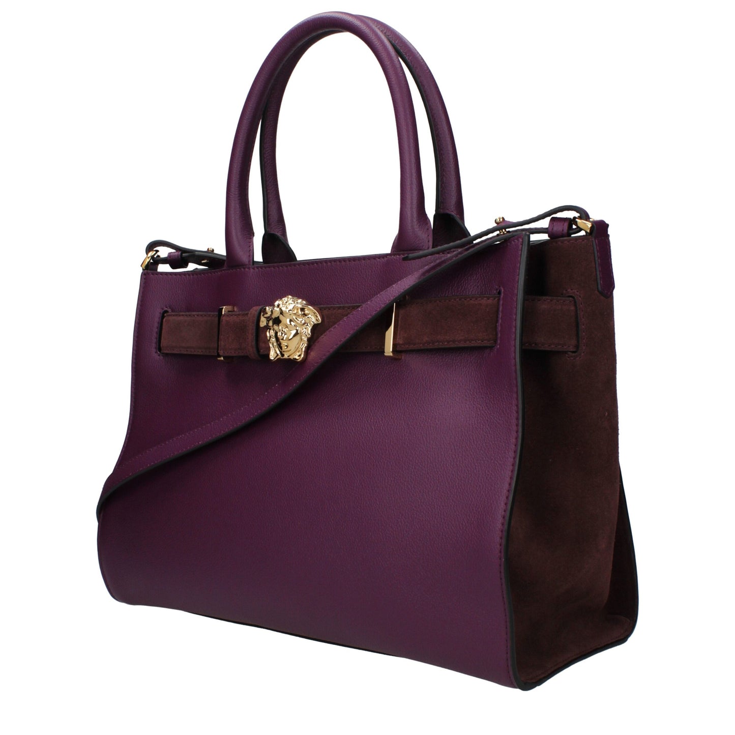 Versace  Purple Leather Handbag