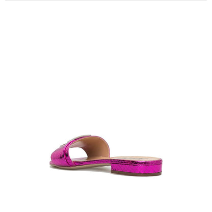 Multicolor Calfskin Flat Sandals