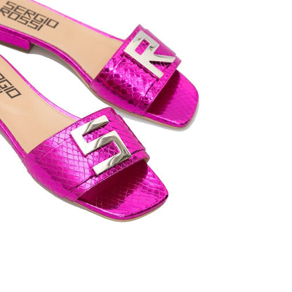 Multicolor Calfskin Flat Sandals