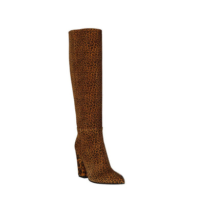 Brown Calfskin High Heel Boots