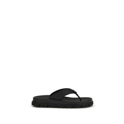 Black Rubber Flip-Flop Sandals