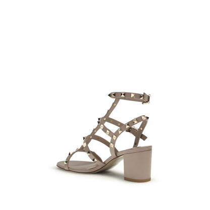 Rockstud Calfskin Ankle Strap Sandal 60 Mm