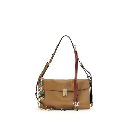 Beige Calf Leather Bos Taurus Shoulder Bag