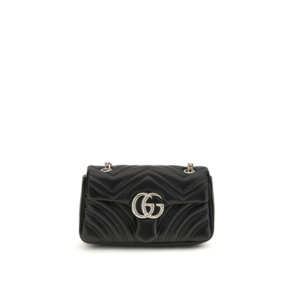 Gucci GG Marmont Small Black Matelassé Leather Shoulder Bag