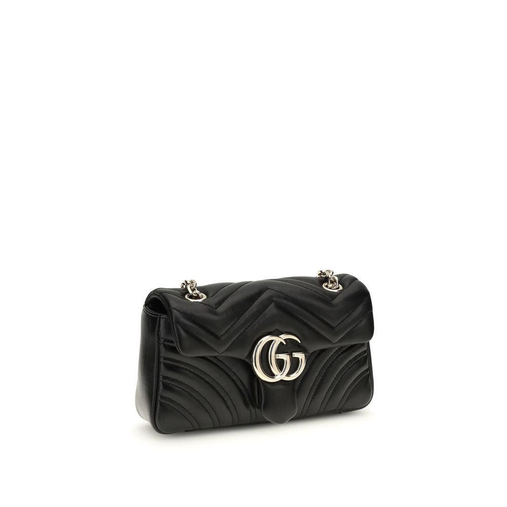 Gucci GG Marmont Small Black Matelassé Leather Shoulder Bag