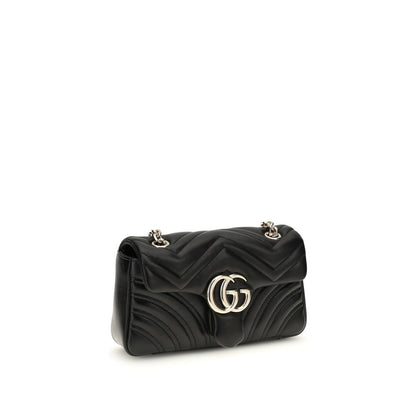 Gucci GG Marmont Small Black Matelassé Leather Shoulder Bag