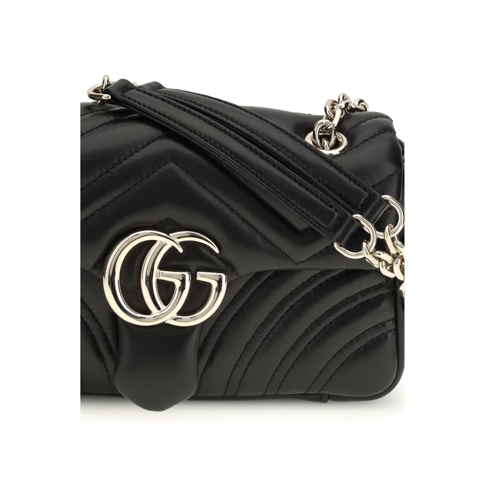 Gucci GG Marmont Small Black Matelassé Leather Shoulder Bag
