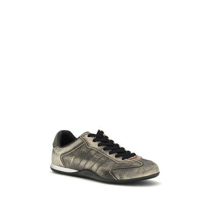 Gucci Shift Black Délavé Leather Low Top Sneakers