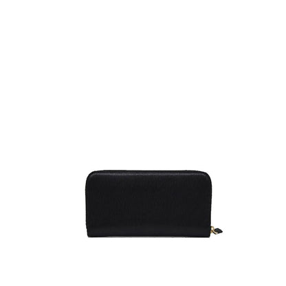 Prada Black Saffiano Leather Triangle Zip Wallet