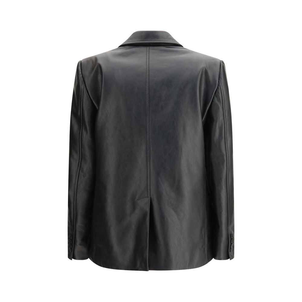 Balenciaga Single-Breasted Black Calfskin Leather Jacket